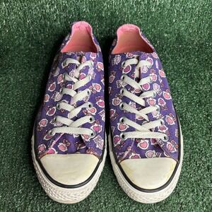 Converse Chuck Taylor All Star Owl Print Canvas Low Top Sneakers Purple Womens 9